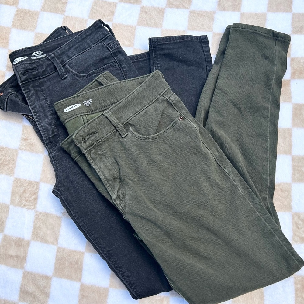 Old Navy Women's Skinny jeans - Black and Olive